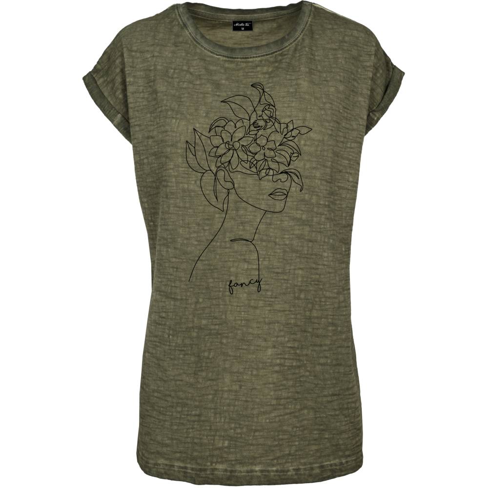 Olijfgroen t shirt dames hot sale